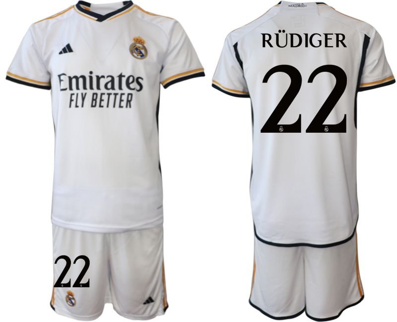 Men 2023-2024 Club Real Madrid home white 22 Soccer Jersey